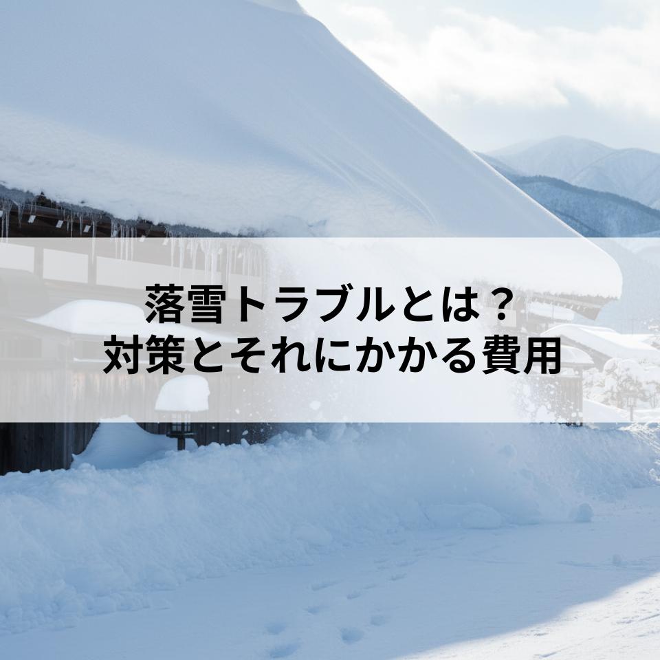 落雪トラブルとは？対策とそれにかかる費用を解説