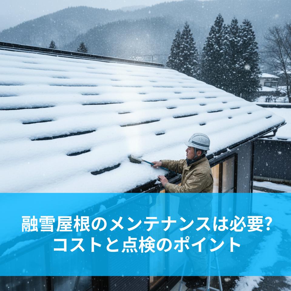 融雪屋根のメンテナンスは必要？そのコストと点検のポイントとは