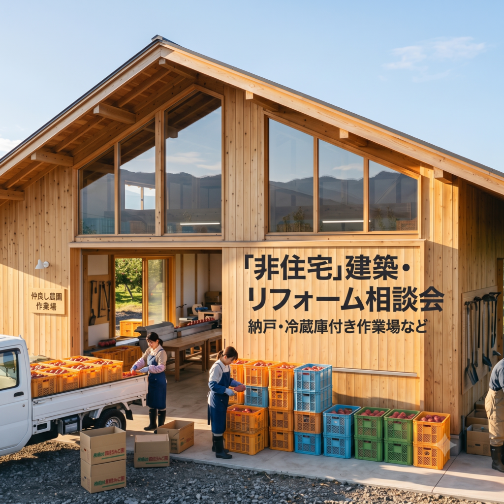 ちょうどいい農作業場<br>納戸・冷蔵庫付き作業場など「非住宅」建築・リフォーム相談会 開催！